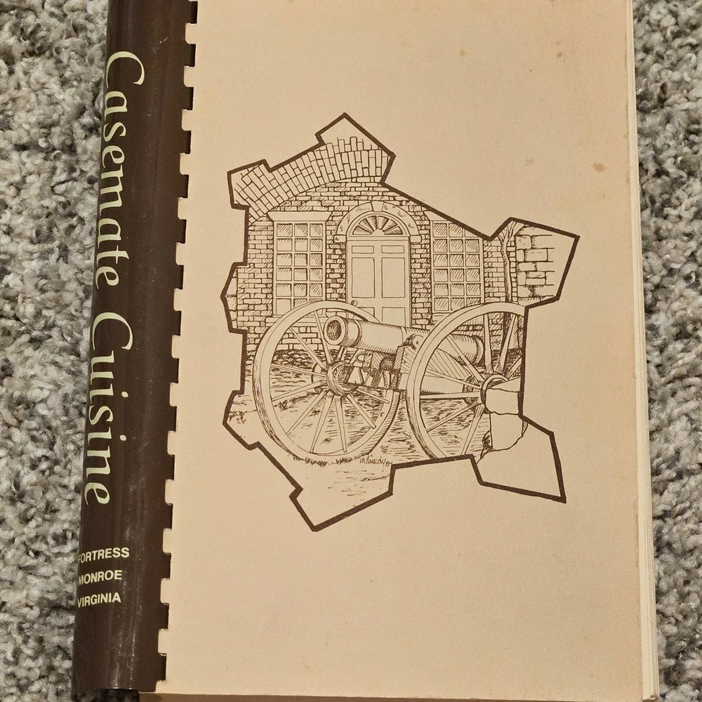 Casemate Cuisine Officers Wives Club Cookbook Fort Monroe '84 1st Ed Cottagecore